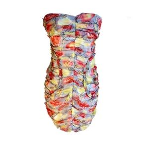 Multicolor Sweetheart Neckline Dress
